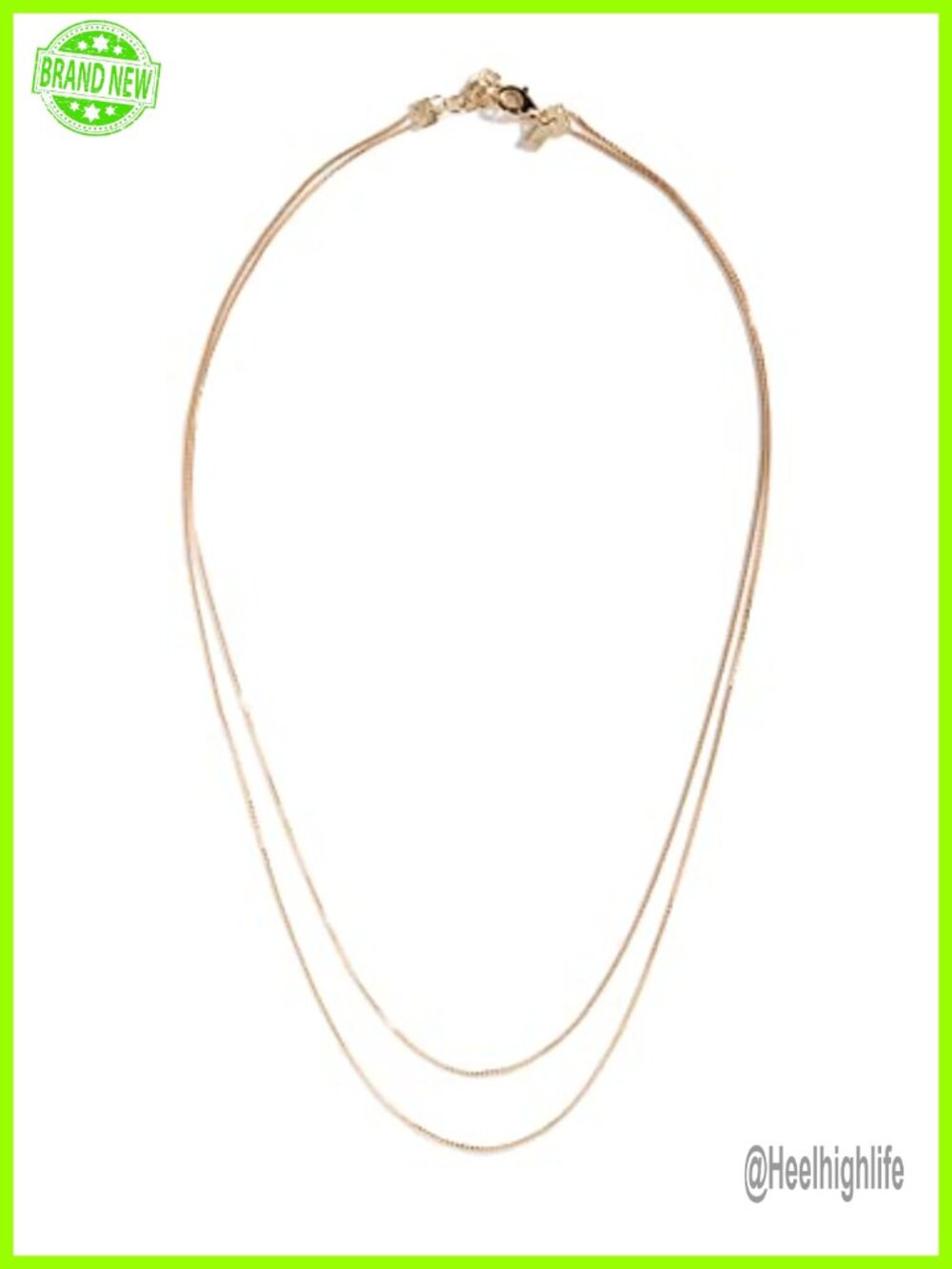 14k Yellow Gold Double Strand Liquid Chain Necklace Lobster Claw Clasp